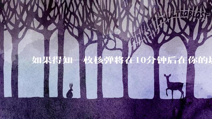 如果得知一枚核弹将在10分钟后在你的城市爆炸，除了等死还能干嘛？